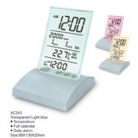 Sell Transparent LCD Clock With Temperature & Calendar