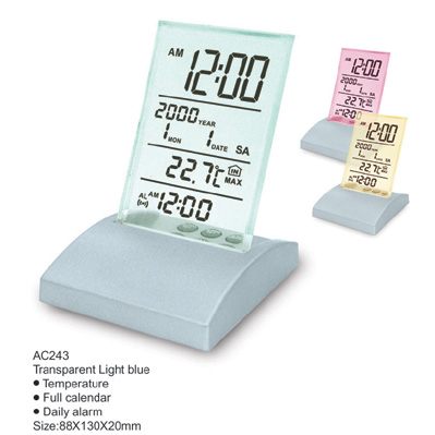 Sell Transparent LCD Clock With Temperature & Calendar