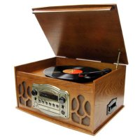 Wooden CD/Radio/Phono/Cassette Player