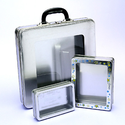 Sell Window Tin with Handle / Rectangular Tin with Window