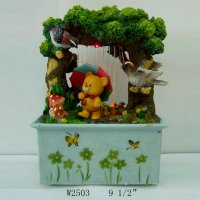 9.5 inches Bear in Rain Fountain