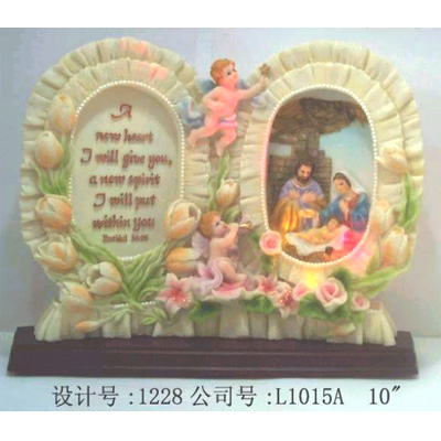 10 inches Jesus Family Figurine with LED light