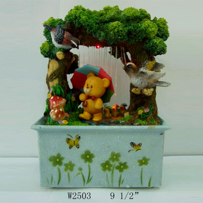 9.5 inches Bear in Rain Fountain