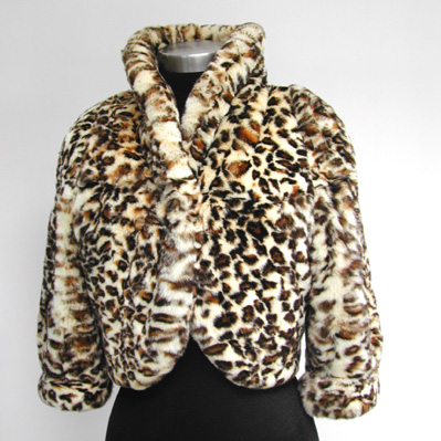 Leopard Printed Rex Rabbit Jacket
