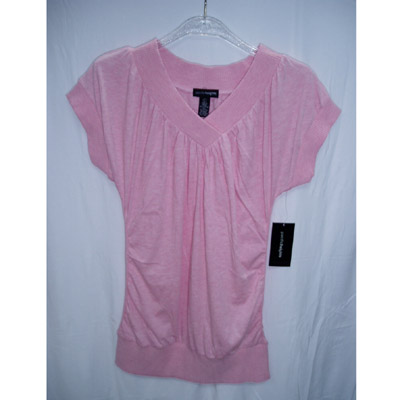 Womens V Neck Rib Top