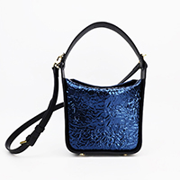 Metllic Crinkle Shoulder Handbag, 510936