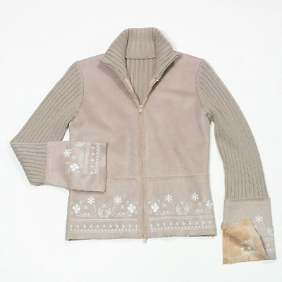 Faux sheepskin with emb'dy