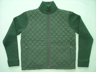 MEN MOCK NECK QUILTED CARDIGAN