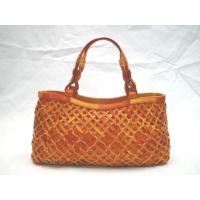 PU Two-tone Grab Handles Ling Plaid Pattern Ladies' Hand Bag
