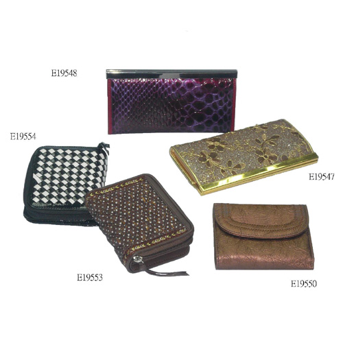 Colorful 5 Pcs Snap / Zippered Closure Portable Wallet