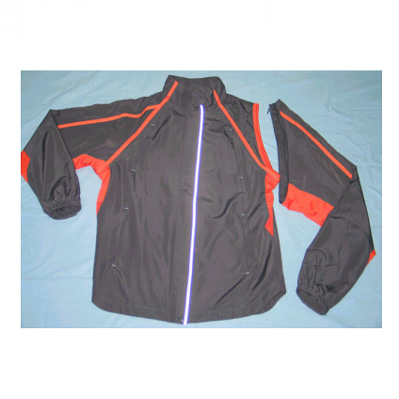 Ladies' woven zip-off jacket