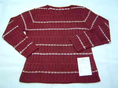 Ladies' Knitted Pullover with Long Sleeves, Round Neck