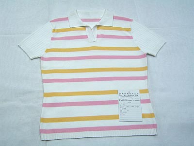 Ladies' Knitted Pullover with Short Sleeves, Round Neck