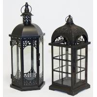 Sell BLACK METAL & GLASS LANTERN