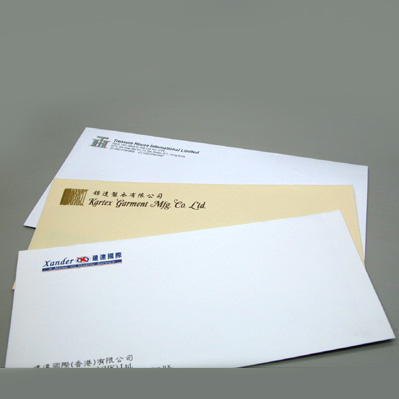 Multi-color printed envelope with gold stamping