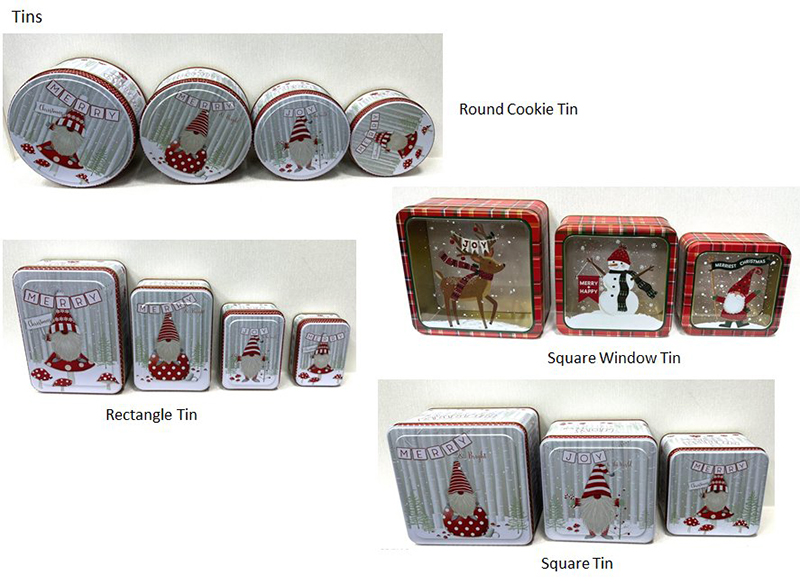 Rectangle Tin, Square Window Tin, Round Cookie Tin, Square Tin