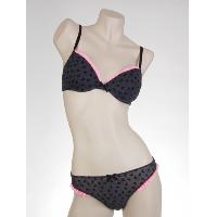 Ladies' Knitted Flocking Padded Bra & String
