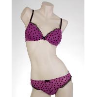 Ladies' Knitted Flocking Padded Bra & String