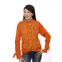 Suede Biker Trims with Knitted Sleeves