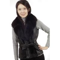 Patchwork Fur Leather Vest, 5048