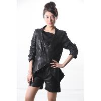 V Collar Leather Jacket