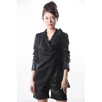 Leather Trims Wool Jacket