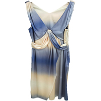 Pleated Detail Tie-Dye Print Stretch Silk Dress