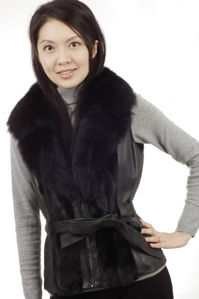 Patchwork Fur Leather Vest