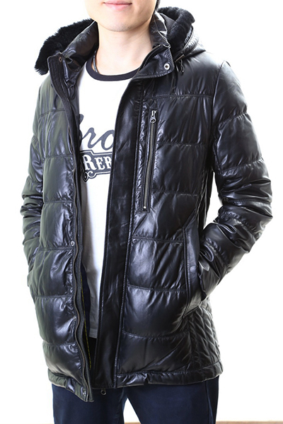 Leather Down Coat