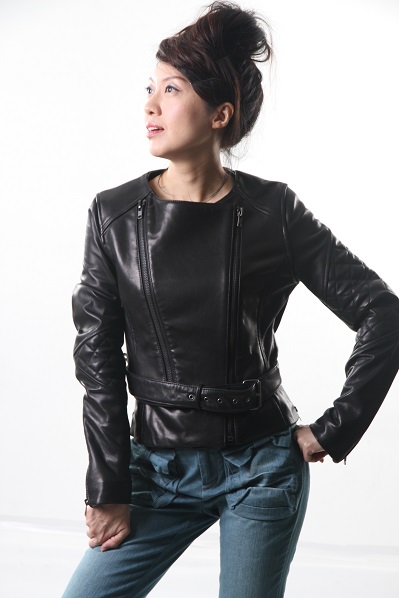 Collarless Leather Motorcycle Leather Jacket