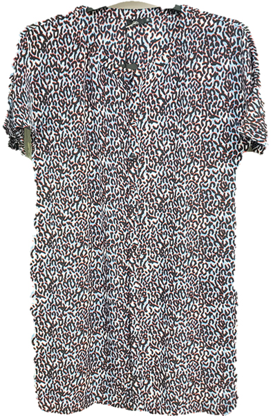 Silk Print Short Sleeves Dress