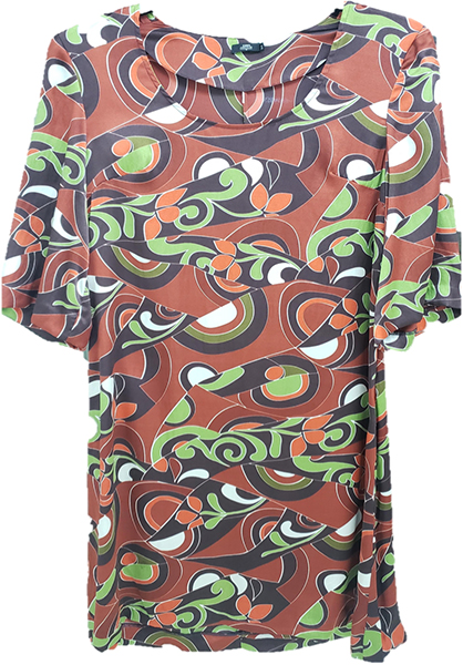 Silk Print Quarter Sleeves Dress