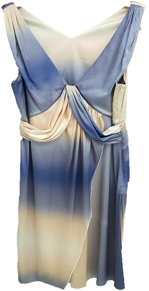 Pleated Detail Tie-Dye Print Stretch Silk Dress