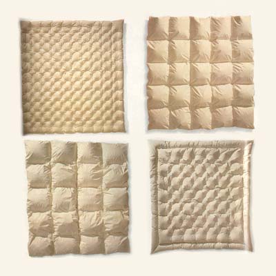 COMFORTER SHELLS WITH DIFFERENT BAFFLE-STITCHING