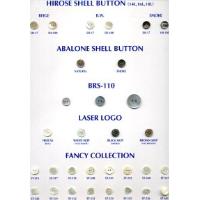 Hirose/Abalone Shell Button BRS-110 Laser Logo Fancy Collection