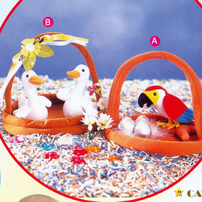 PARROT & DUCK IN BASKET