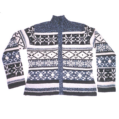 Ladies' 80% Lambswool 20% Nylon Auto Headline Zipper Cardigan