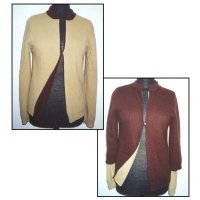 Ladies' 54% Nylon 40% Angora 6% Lambswool Knitted Reversable Cardigan