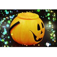 Halloween PE Pumpkin Container with Lid and Handle