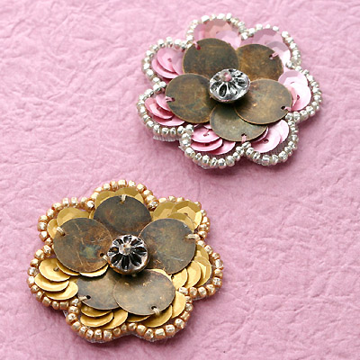 Beaded Motif, with brass plate