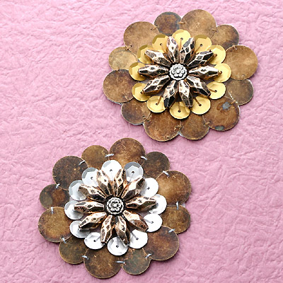 Beaded Motif, with brass plate