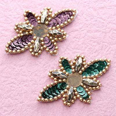 Beaded Motif, with brass plate