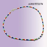 Cubic Metal/Multi-Color Plastic Beads