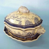 12 inches Tureen w/pomegranate relief & Saucer