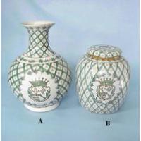 A: 12 inches Goose-neck Vase B: 9 inches Jar