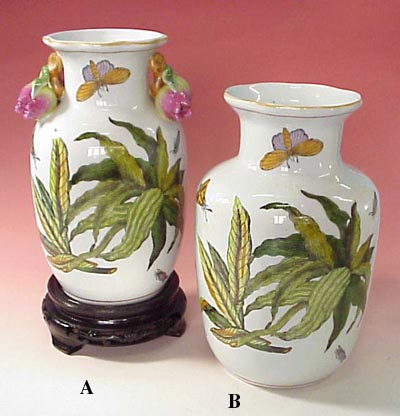 A: 8 inches, 12 inches Canton Vase W/Pome. ReliefB: 8 inches, 12 inches Canton Vase
