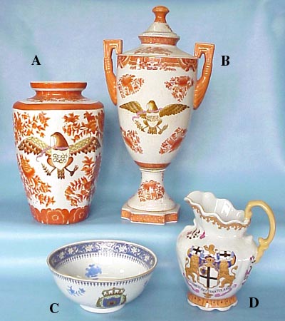 A: 12 inches VaseB: 17 inches JarC: 8 inches Round BowlD: 8 inches Jug