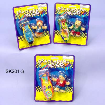 3 Asst Skateboard Bear