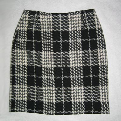 Ladies' Wool Blend Check Lined Skirt