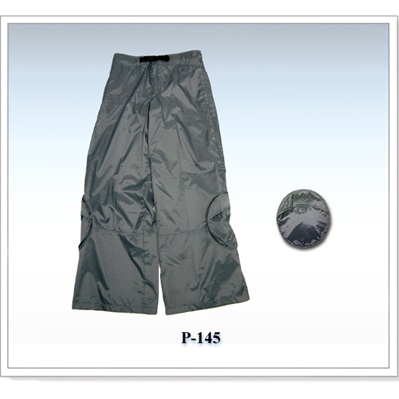 Adult's 100% Nylon 2X2 Ribstop with cire finishing woven pants.